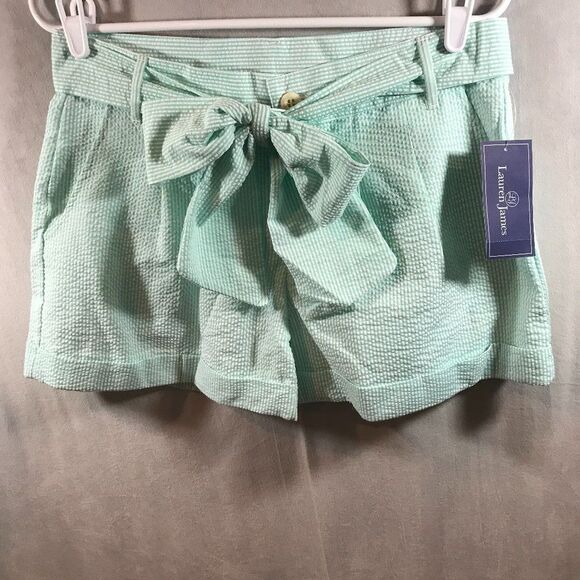 Lauren James Bow Shorts Mint Size Medium - Picture 1 of 6